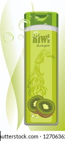 Kiwi shampoo bottle. Vector