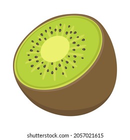 Kiwi Sign Emoji Icon Illustration. Fruit Food Vector Symbol Emoticon Design Clip Art Sign Comic Style.