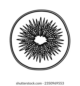 Kiwi simple fruit icon for web. Round ui icon, sign or logo.