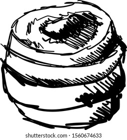 Skizze, Illustration, Vektorgrafik auf weißem Hintergrund.