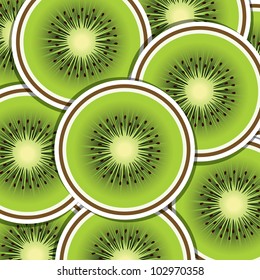 Kiwi slice background/card in vector format.
