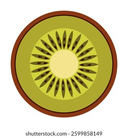 Kiwi slice botanical vector illustration in flat technique 