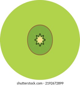 
kiwi slice concept logo or icon