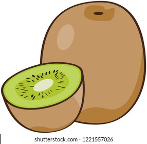 Kiwi, slice, green, isolated