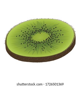 Icono de corte de Kiwi. Caricatura del icono del vector kiwi para diseño web aislado en fondo blanco