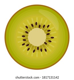 Kiwi slice icon isolated on white background. Vector illustration