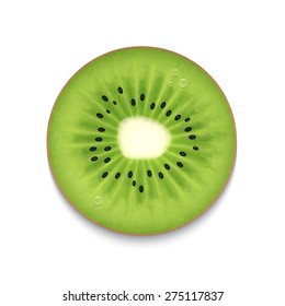 Kiwi slice isolated on white. EPS10 vector