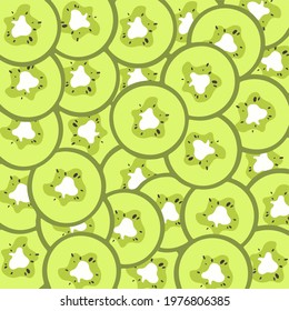 Kiwi Slice Pattern Background. Fruit Vector Illustration.