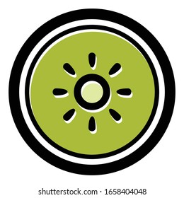 diseño vectorial de sección kiwi con contorno