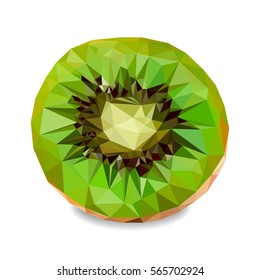 Kiwi slice vector icon.