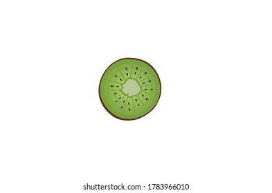 Kiwi slice vector illustration isolated on white background