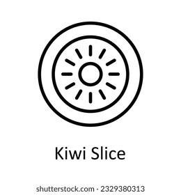Kiwi Slice Vector outline Icon Design illustration. Food and Drinks Symbol on White background EPS 10 File 