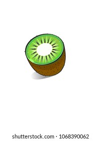 Kiwi sliced in half