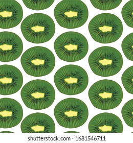 Kiwi sliced ​​fruit seamless pattern. Vector illustration. Design of background for textile, poster, banner.
