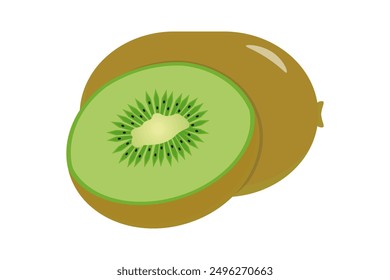 Kiwi slices illustration vector. Illustration kiwi isolated on white backgrounds