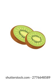 Kiwi slices vector illustration isolated on white background