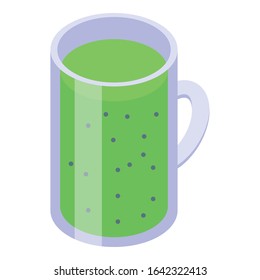 Kiwi smoothie icon. Isometric of kiwi smoothie vector icon for web design isolated on white background