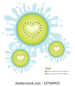 Kiwi splash vector illustration