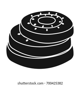 Kiwi, sweet and sour fruit. The fruit single icon in black style vector symbol stock illustration web.