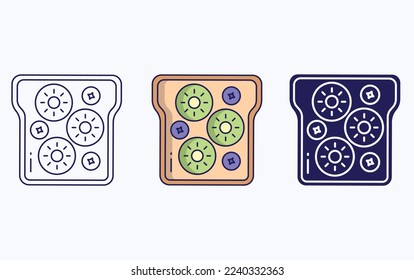 Kiwi toast illustration vector icon