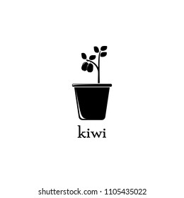kiwi tree in pot illustration. Element of flower icon for mobile concept and web apps. Detailed kiwi tree in pot illustration can be used for web and mobile. Premium icon on white background