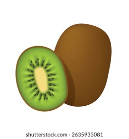 Kiwi. Vector 3D clip art isolated on white background