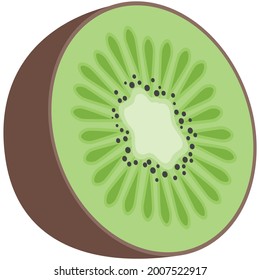 Icono Kiwi de ilustración de frutos vectoriales en blanco