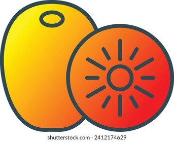 Icono vector Kiwi. Se puede usar para imprimir, móviles y aplicaciones web.