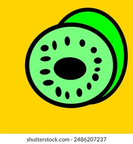 Kiwi vector icon. Kiwi in flat design on white background