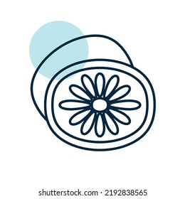 Kiwi vector icon. Graph symbol for food and drinks web site, apps design, mobile apps and print media, logo, UI