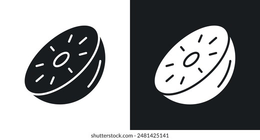 Kiwi vector icon set in black color.
