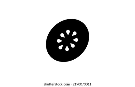 kiwi vector icon simple black and white background eps 8 perfect pixel