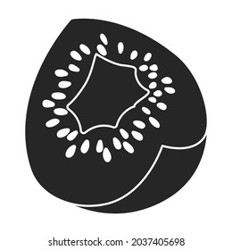Icono vector Kiwi.Icono vector negro aislado en kiwi de fondo blanco.