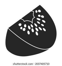 Kiwi Vektorsymbol.Schwarz Vektorsymbol einzeln auf weißem Hintergrund kiwi.
