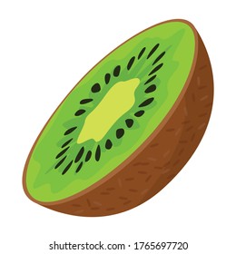 Icono de vector Kiwi.Icono de vector de dibujos animados aislado en kiwi de fondo blanco.