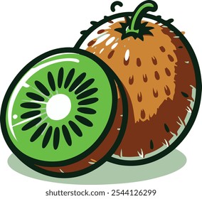 Kiwi Vector illustration healthy fruit 