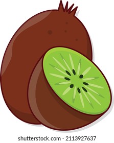 kiwi Vector illustration on a transparent background.Premium quality symmbols.Vector line flat icon for concept and graphic design.
