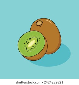 kiwi Vektor-Illustration, Stock Vektor-Bild, Kunst und Ikone 