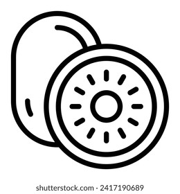 Kiwi Vector Line Icon Design