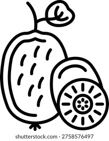 Kiwi Vector Line Icon Style