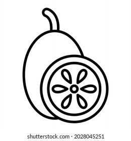 kiwi Vector Outline Icon Isolated On White Background
