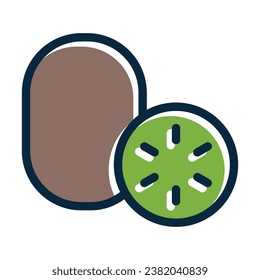 Kiwi Vector Thick Line Filled Dark Colors Icons For Personal And Commercial Use.
