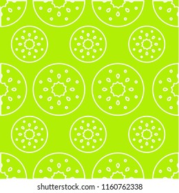 Kiwi wallpaper art cute funny vector illustration concept, kiwi slice fruit pattern  design for poster, textile, banner, print, sticker
