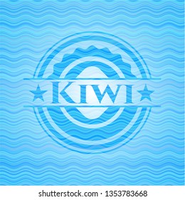 Kiwi water wave concept badge background.