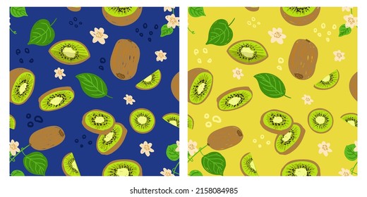 Kiwifruit Cartoon Trendy Seamless Pattern