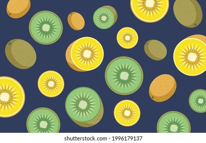 Kiwifruit Pattern Wallpaper Illustration Material