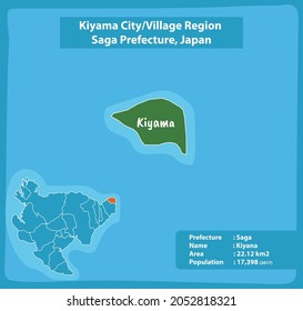 Kiyana City Village Region Saga Prefecture Map, Japan