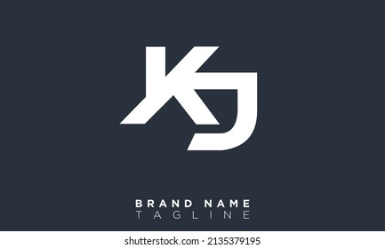 Letras alfabéticas de KJ Iniciales logotipo de monograma JK, K y J