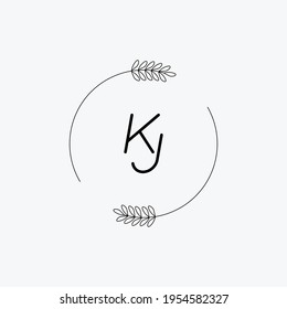 KJ Beauty vector initial logo, handwriting logo of initial signature