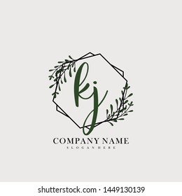 KJ Initial beauty floral logo template